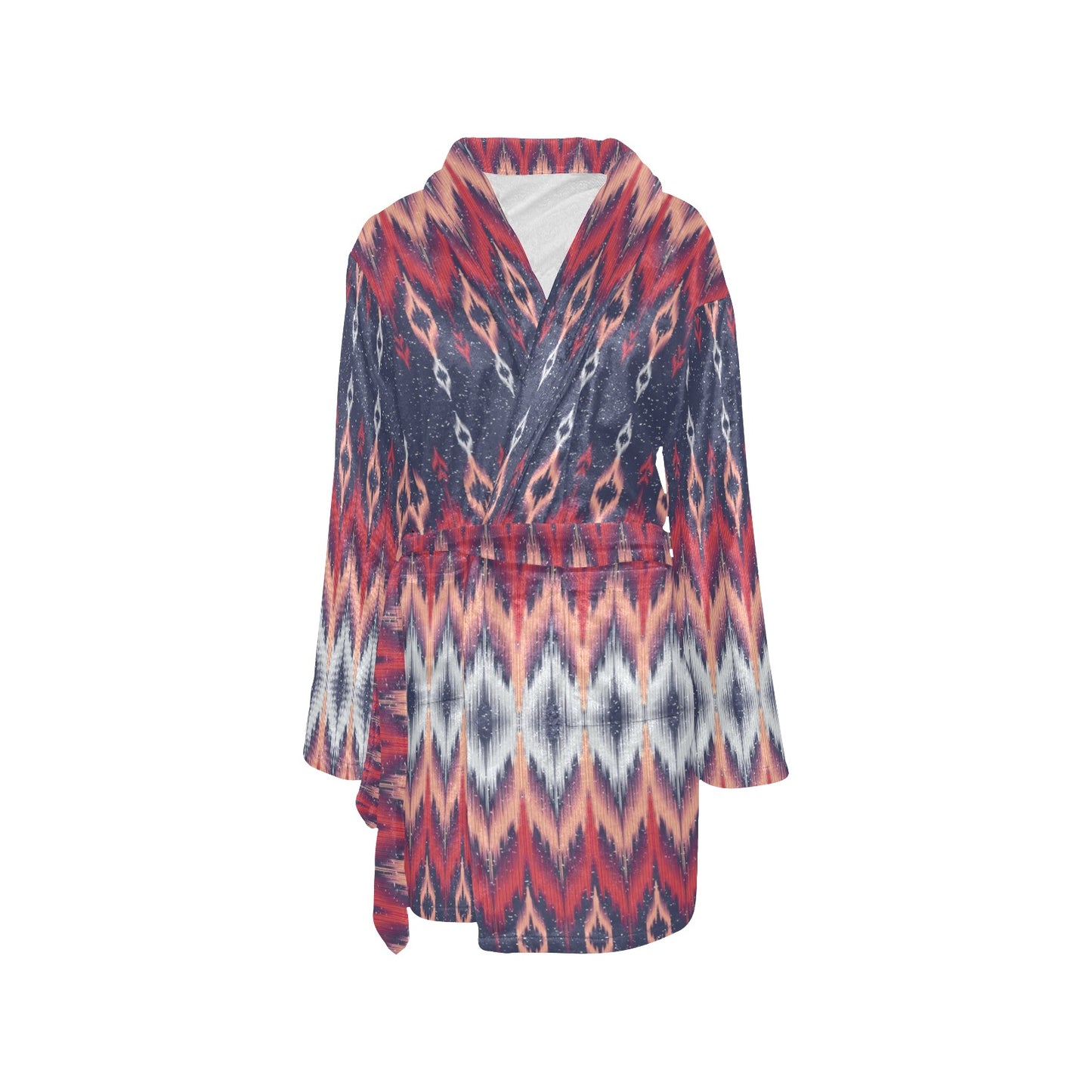 Ikat Print Design LKS401 Women's Fleece Robe