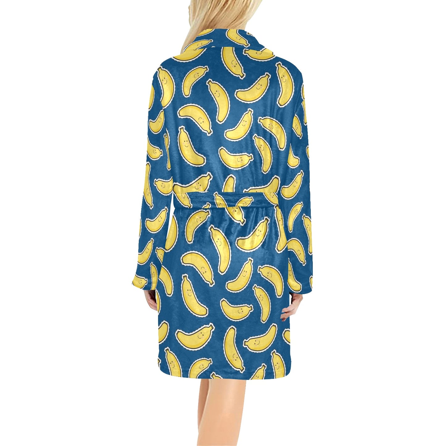 Banana Pattern Print Design BA03 Women's Fleece Robe
