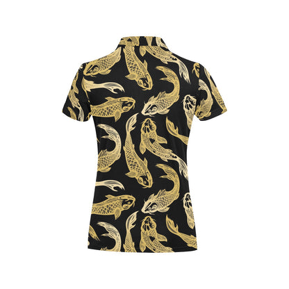 KOI Fish Pattern Print Design 03 Women's Polo Shirt