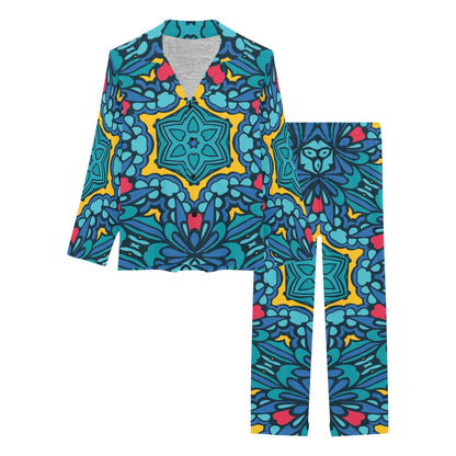 Kaleidoscope Pattern Print Design 04 Women's Long Pajama Set