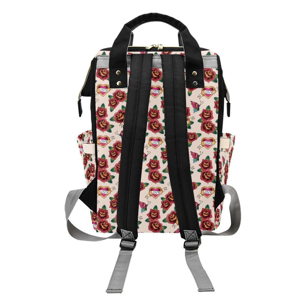 Tattoo Rose Print Design LKS302 Diaper Bag Backpack