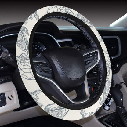 Sea Turtle Print Design LKS304 Steering Wheel Cover with Elastic Edge