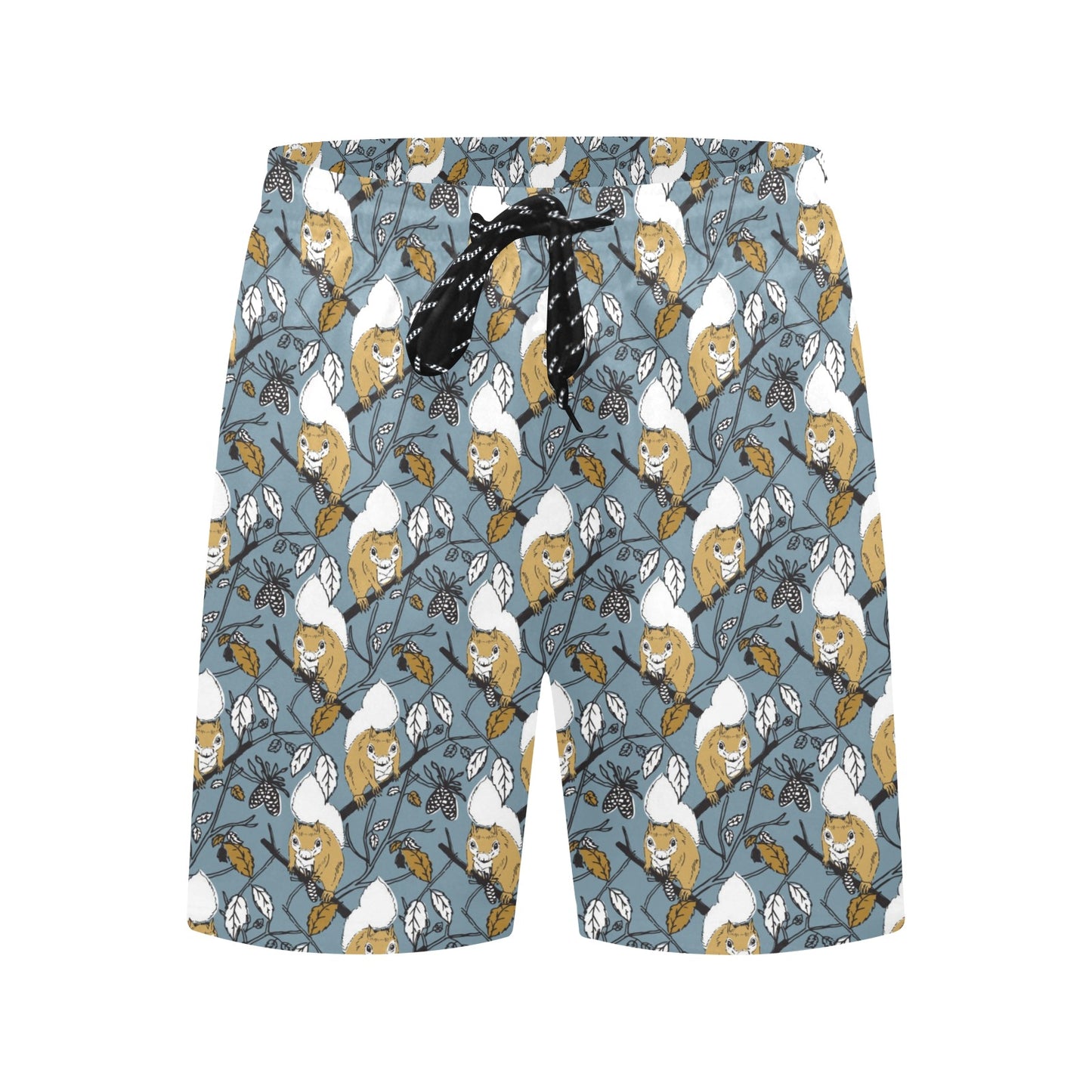 Squirrel Print Design LKS305 Men's Swim Trunks Beach Shorts