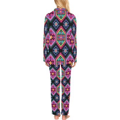 Mexican Pattern Print Design 02 Women's Long Pajama Set