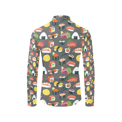Sushi Print Design LKS302 Men's Long Sleeve Dress Shirt