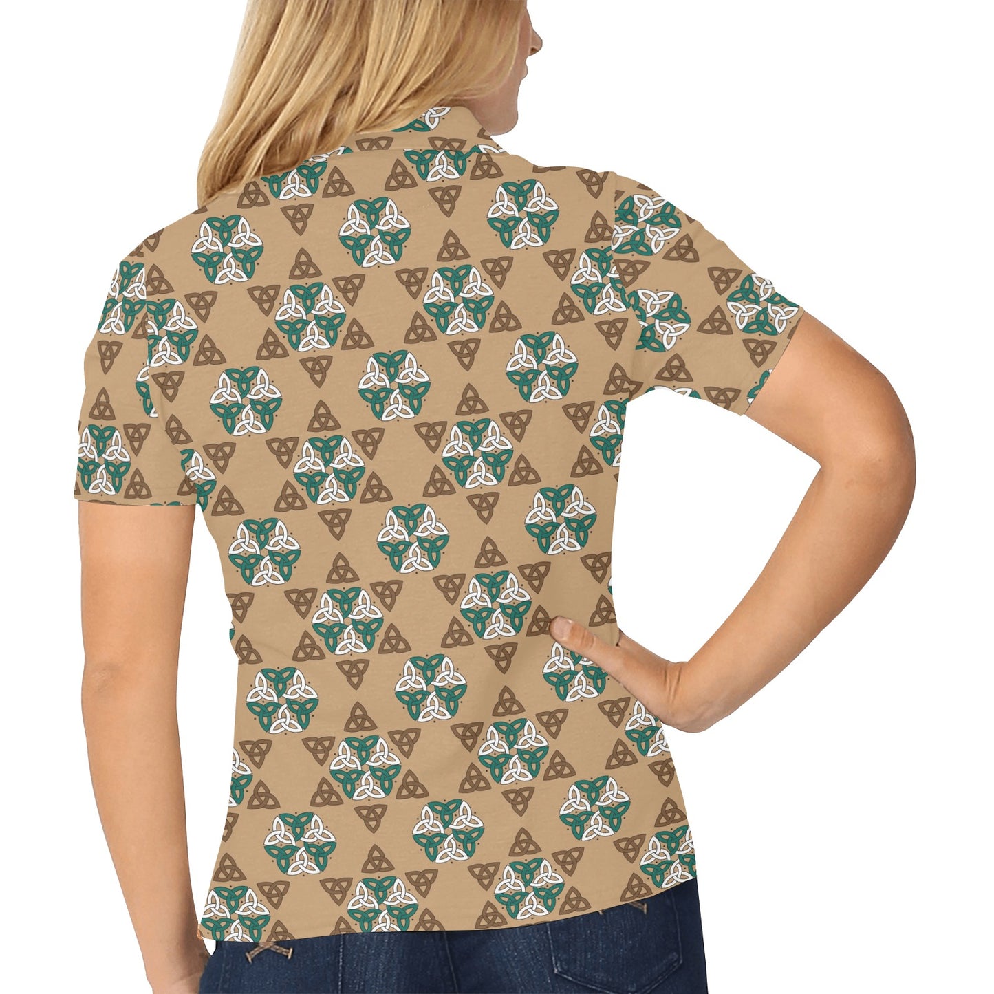 Celtic Pattern Print Design 08 Women's Polo Shirt