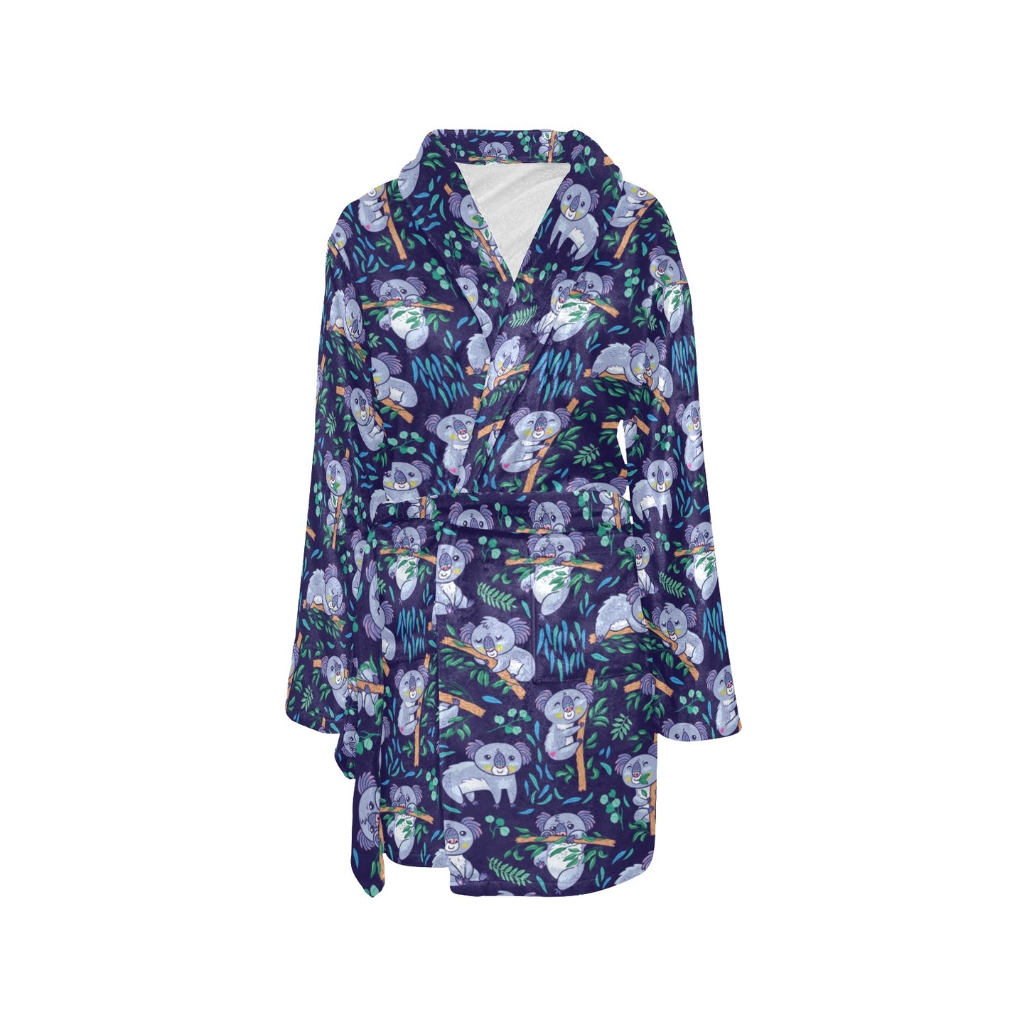 Koala Themed Design Print Women's Fleece Robe