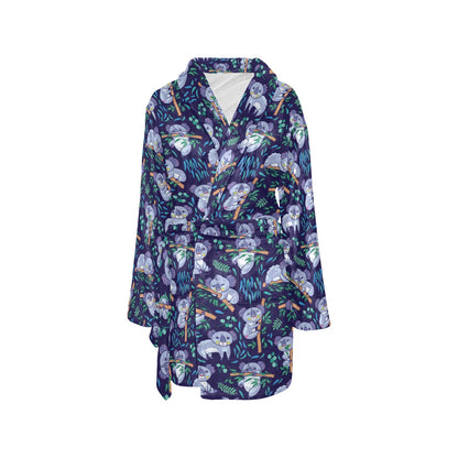 Koala Themed Design Print Women's Fleece Robe