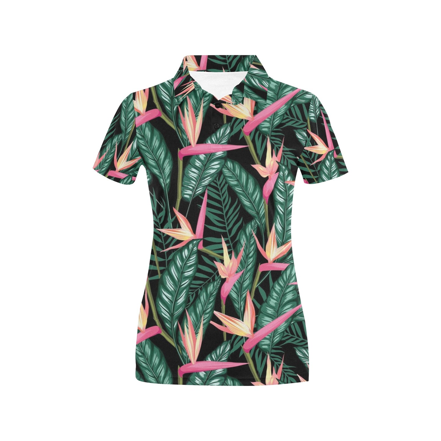 Bird Of Paradise Pattern Print Design BOP03 Women's Polo Shirt