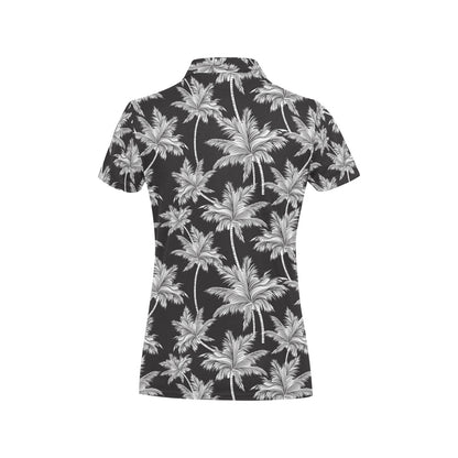 Palm Tree Pattern Print Design PT03 Women's Polo Shirt