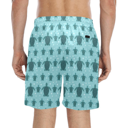 Sea Turtle Print Design LKS305 Men's Swim Trunks Beach Shorts
