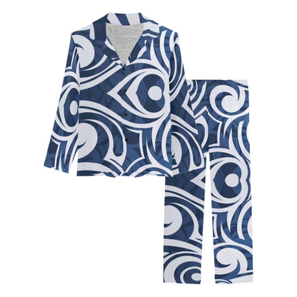 Maori Pattern Print Design 01 Women's Long Pajama Set