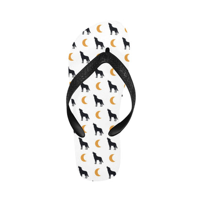 Wolf Moon Print Design LKS302 Flip Flops