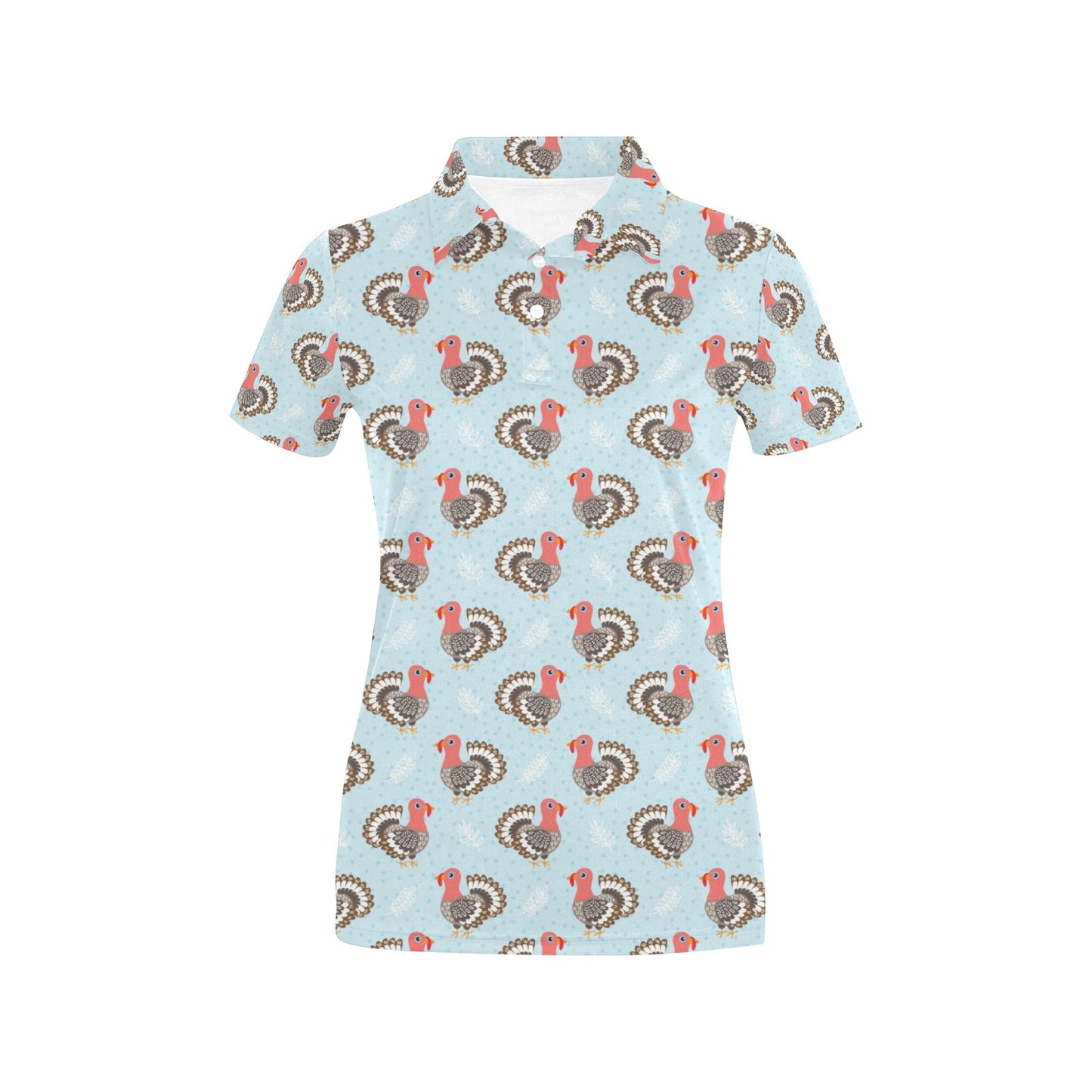 Turkey Print Design LKS403 Women's Polo Shirt