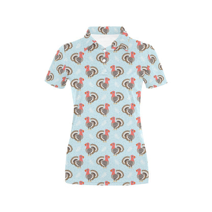 Turkey Print Design LKS403 Women's Polo Shirt
