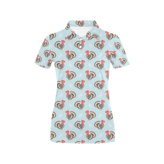 Turkey Print Design LKS403 Women's Polo Shirt