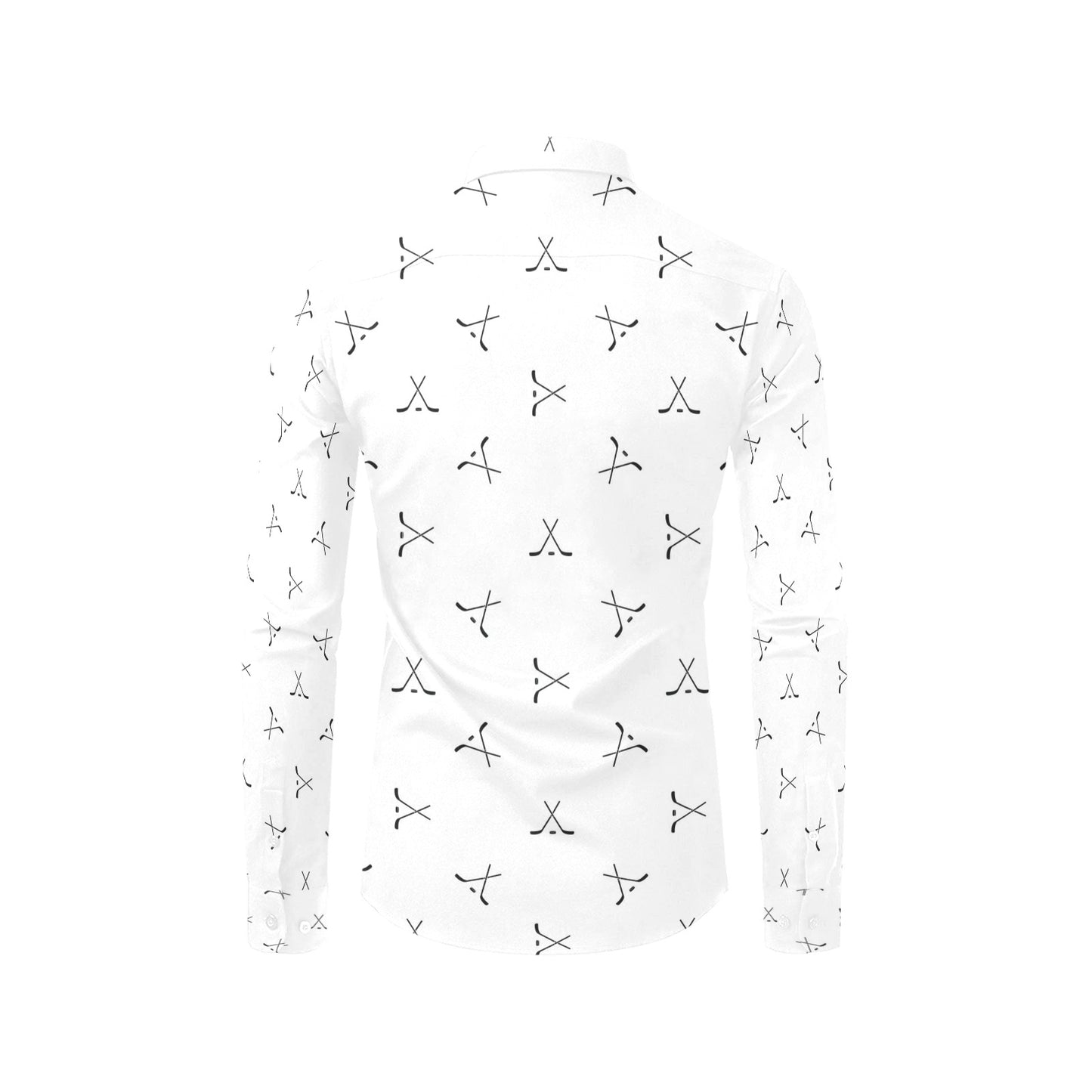 Hockey Print Design LKS304 Men's Long Sleeve Dress Shirt