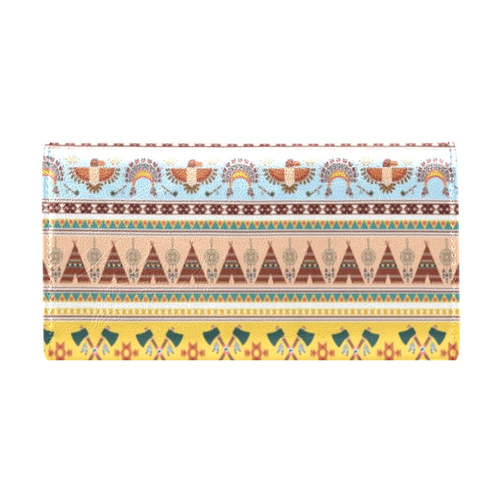 Native American Pattern Design Print Women's Trifold Wallet