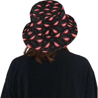 Vampire Lips Print Design LKS301 Unisex Bucket Hat