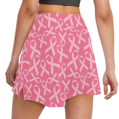 Breast Cancer Awareness Themed 17" Golf & Pickleball Skort with Pockets