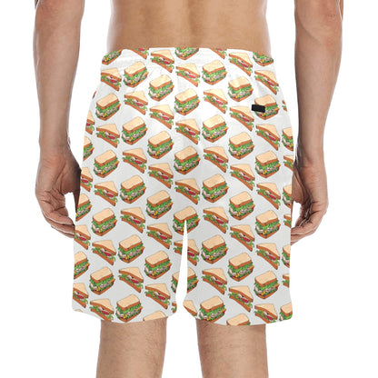 Sandwich Print Design LKS302 Men's Swim Trunks Beach Shorts