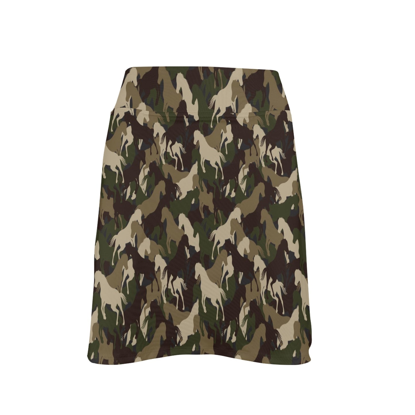 Horse Camo Themed Design Print 17" Golf & Pickleball Skort with Pockets