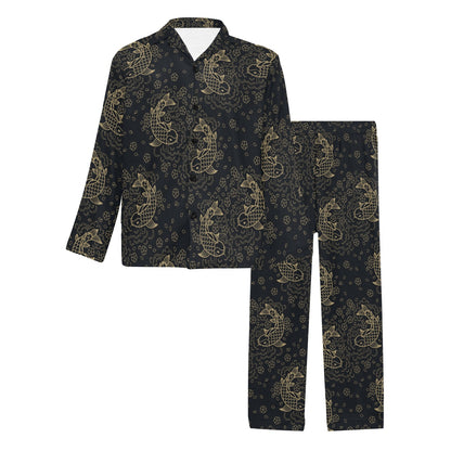KOI Fish Pattern Print Design 02 Men's Long Pajama Set