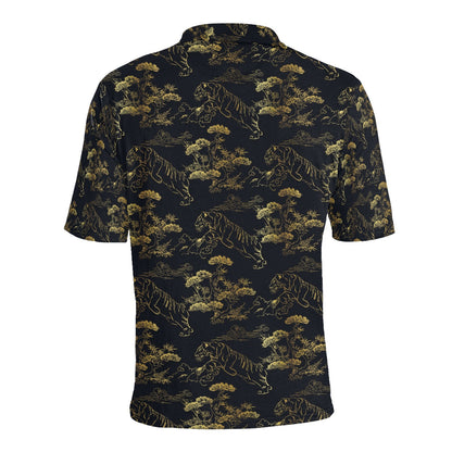 Tiger Japan Style Print Design LKS305 Men Polo Shirt