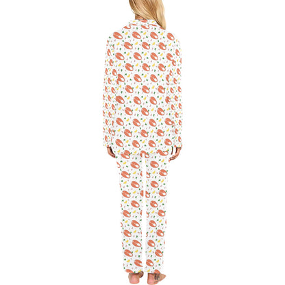 Salmon Steak Print Design LKS303 Women's Long Pajama Set