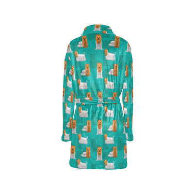 Silky Terriers Print Design LKS301 Women's Fleece Robe