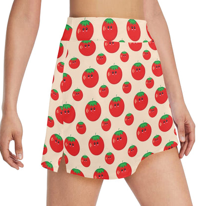 Tomato Print Design LKS308 17" Golf & Pickleball Skort with Pockets