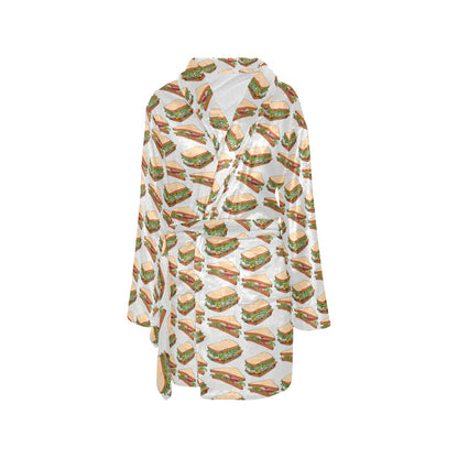 Sandwich Print Design LKS302 Women's Fleece Robe