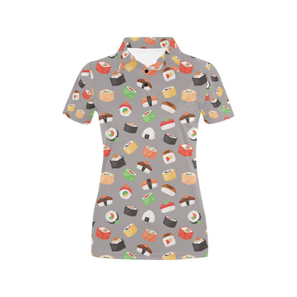 Sushi Print Design LKS307 Women's Polo Shirt