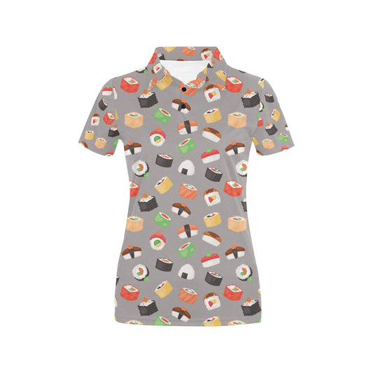 Sushi Print Design LKS307 Women's Polo Shirt