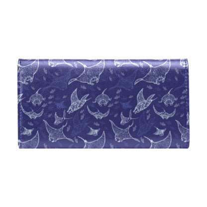 Manta Ray Print Design LKS401 Women's Trifold Wallet