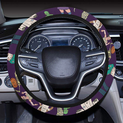 Creepy Zombie Print Design LKS302 Steering Wheel Cover with Elastic Edge