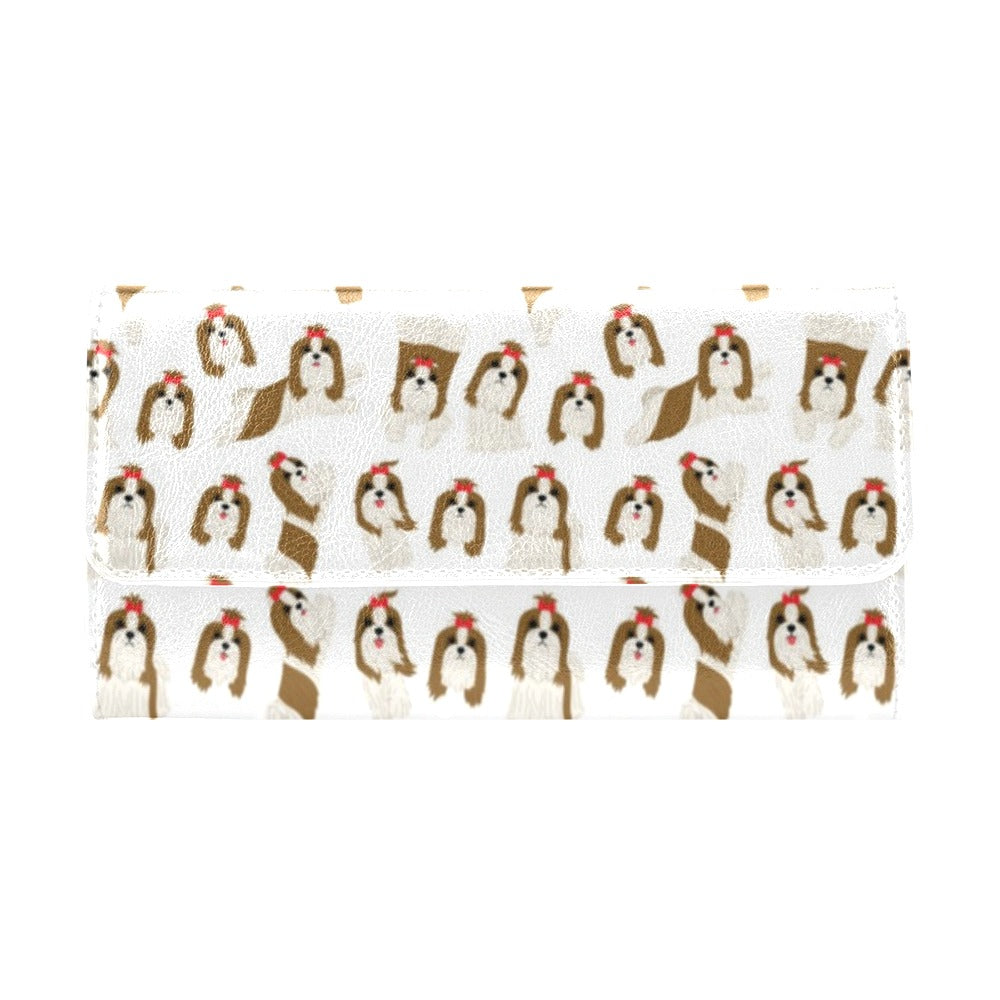 Shih Tzu Print Design LKS302 Women's Trifold Wallet