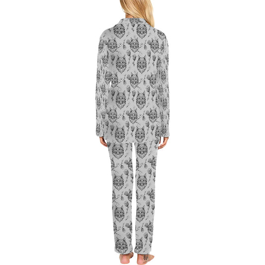 Tribal Pattern Print Design LKS306 Women's Long Pajama Set