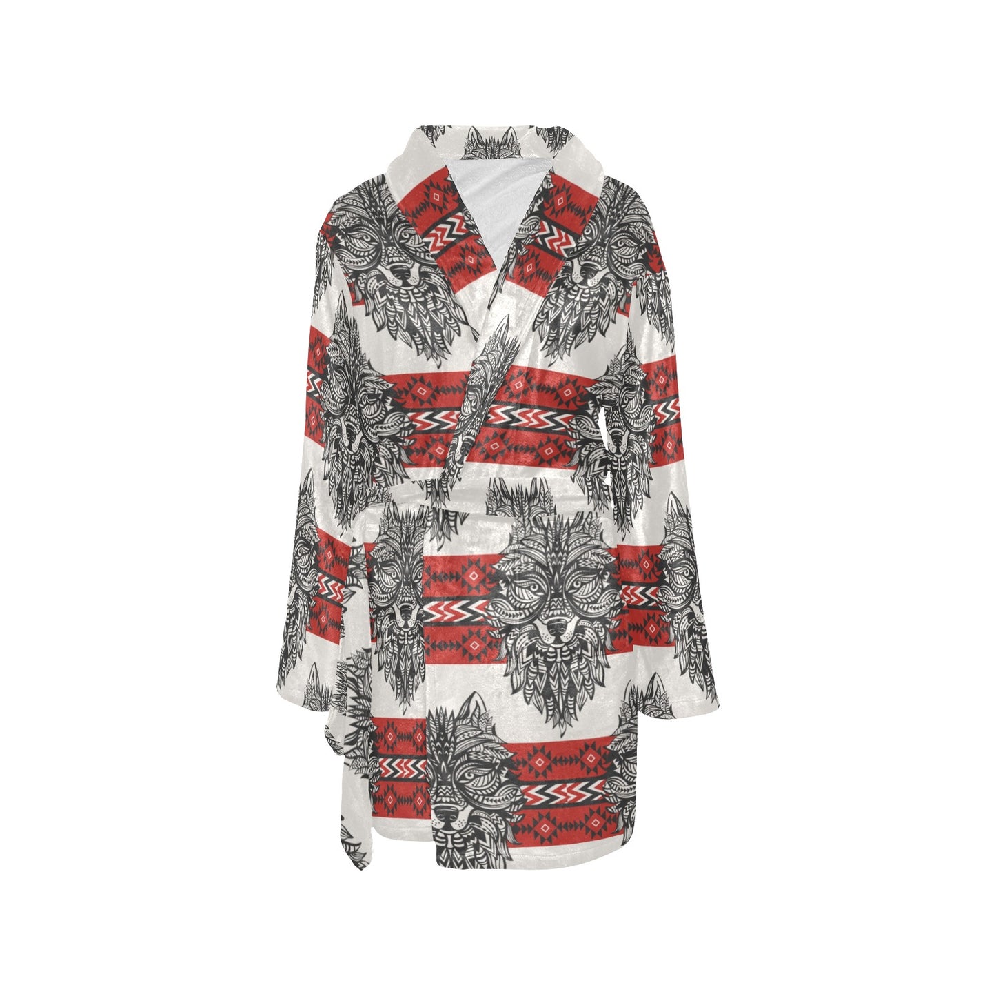 Native Indian Wolf Women's Fleece Robe