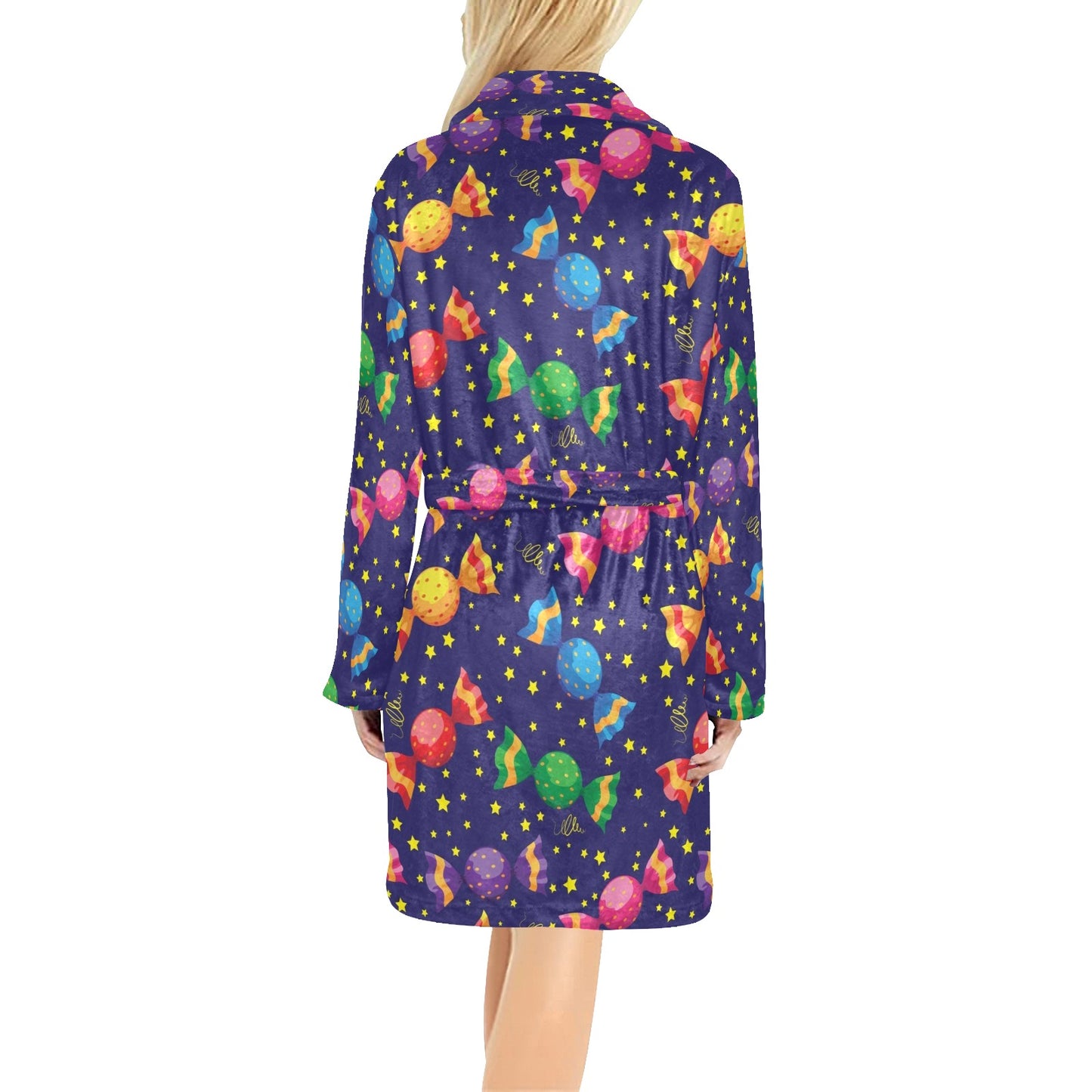 Candy Pattern Print Design CA06 Women's Fleece Robe