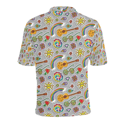 Hippie Print Design LKS306 Men Polo Shirt
