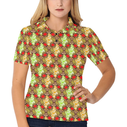 African Classic Print Pattern Women's Polo Shirt