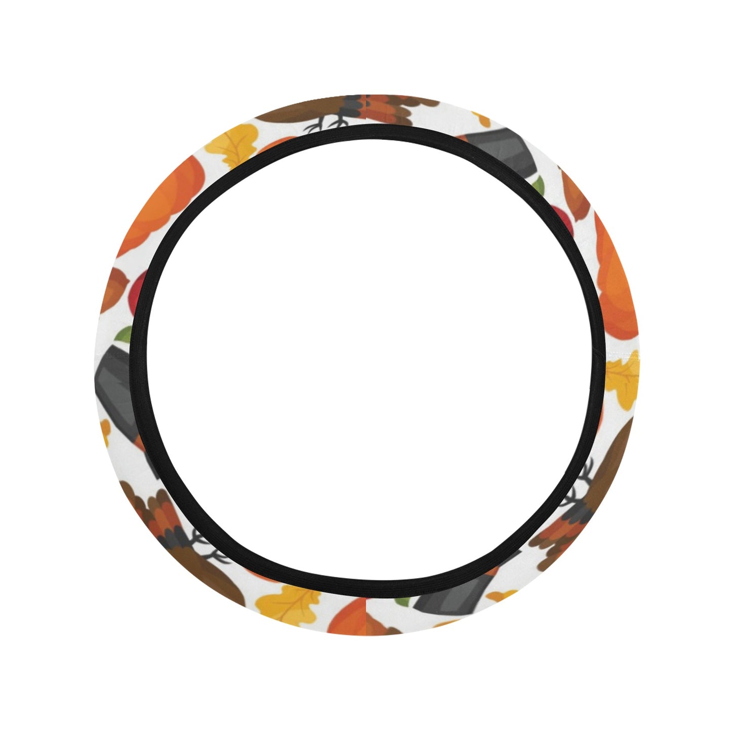 Thanksgiving Print Design LKS304 Steering Wheel Cover with Elastic Edge