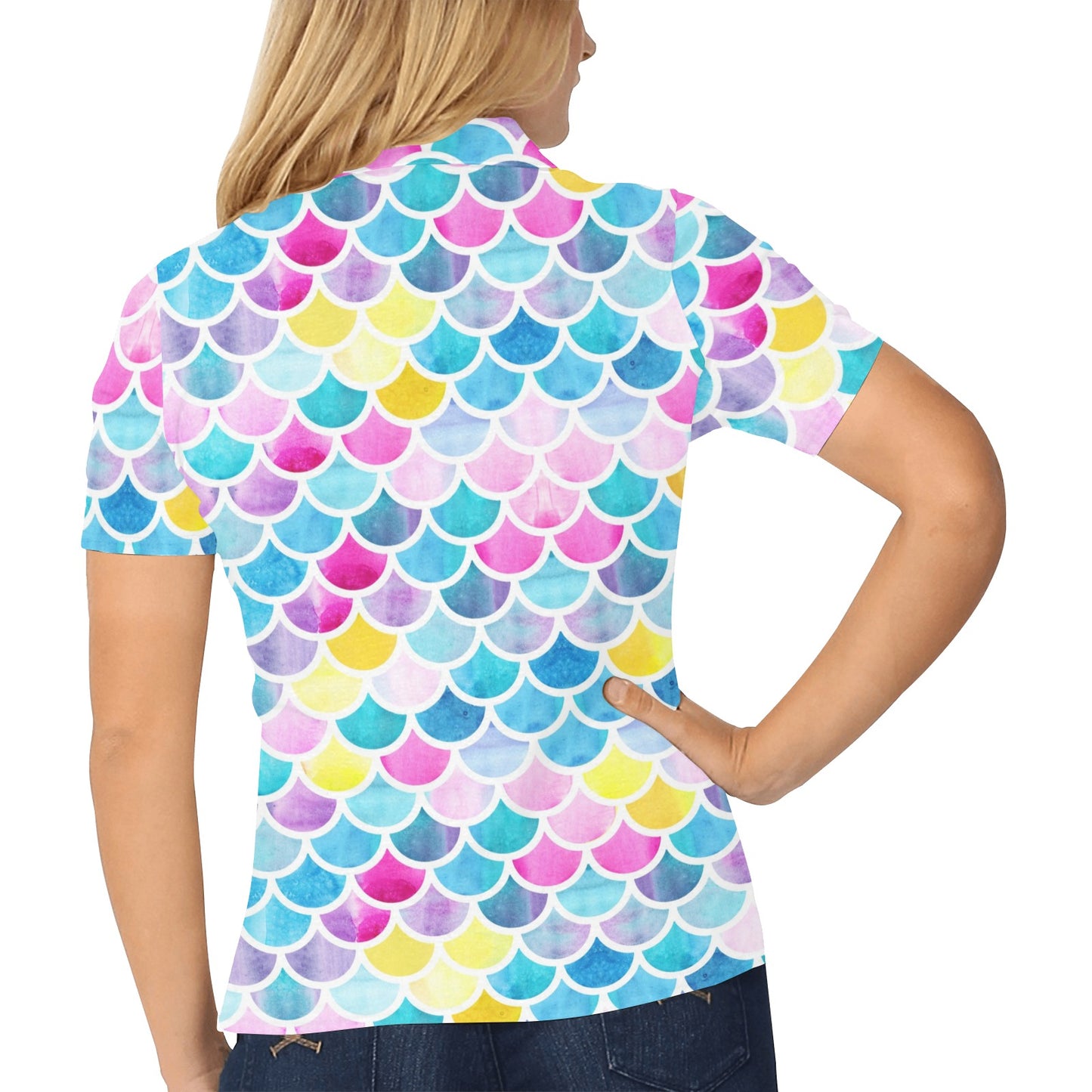 Scales Print Design LKS402 Women's Polo Shirt
