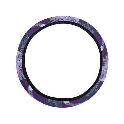 Sun Moon Print Design LKS303 Steering Wheel Cover with Elastic Edge