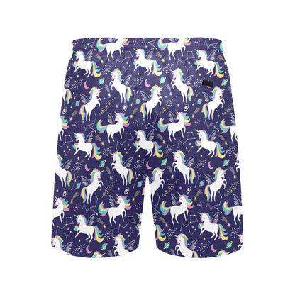 Unicorn Print Design LKS305 Men's Swim Trunks Beach Shorts