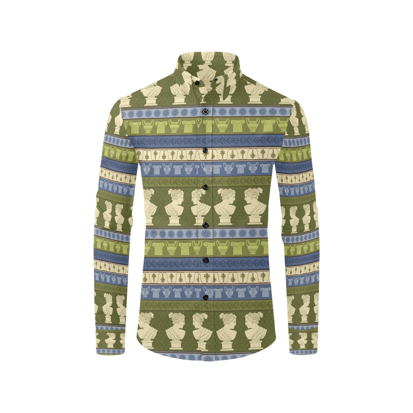 Ancient Greek Statue Print Design LKS301 Men's Long Sleeve Dress Shirt