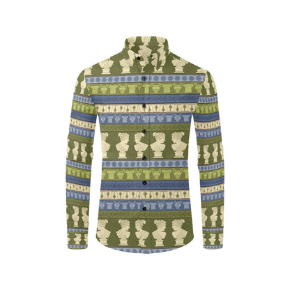 Ancient Greek Statue Print Design LKS301 Men's Long Sleeve Dress Shirt