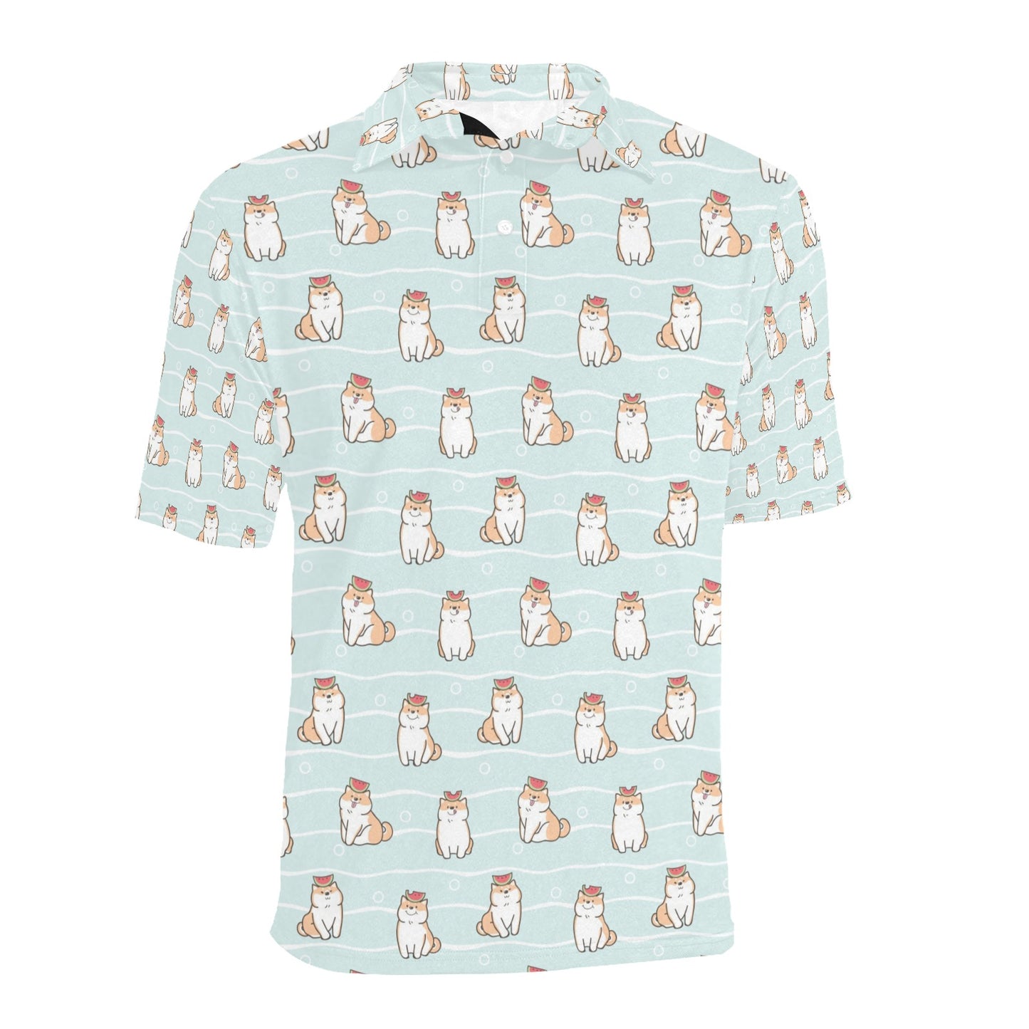 Shiba Inu Print Design LKS3011 Men Polo Shirt