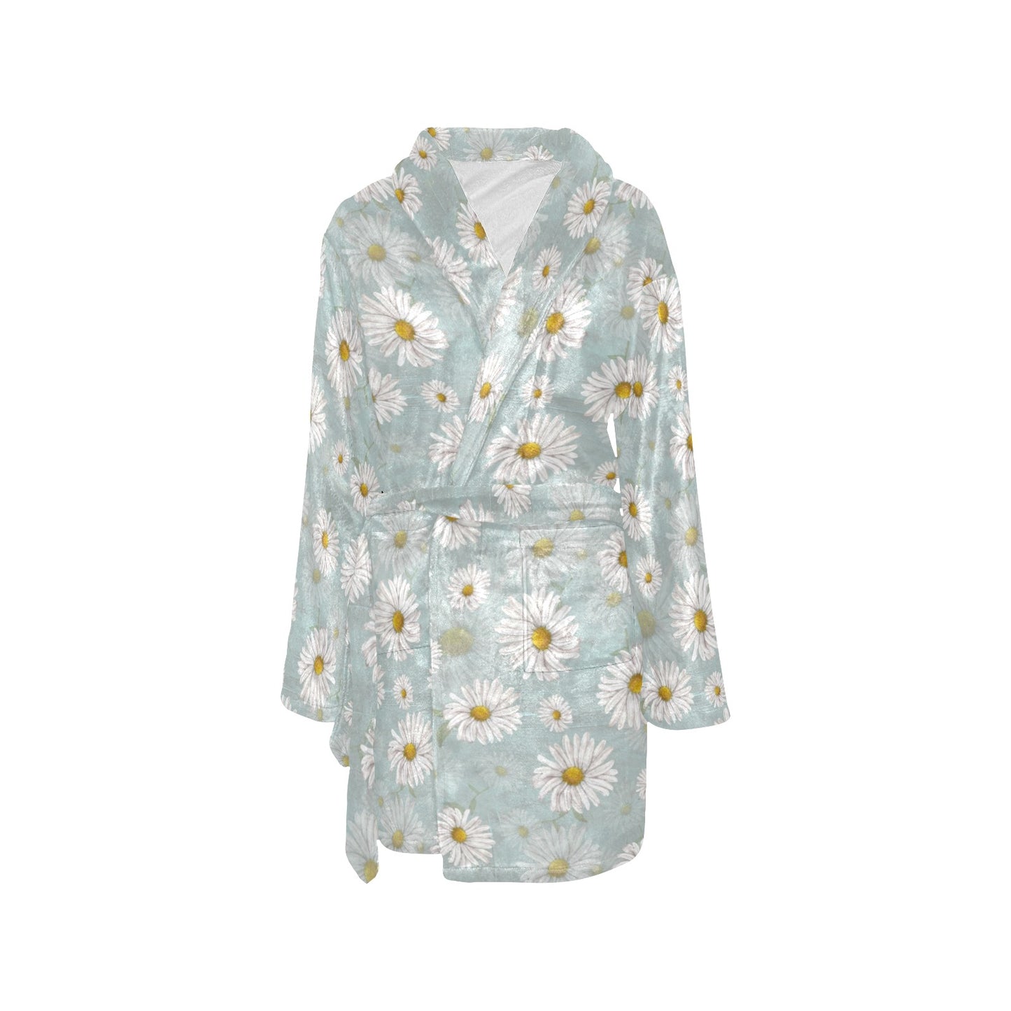 Daisy Pattern Print Design DS012 Women's Fleece Robe